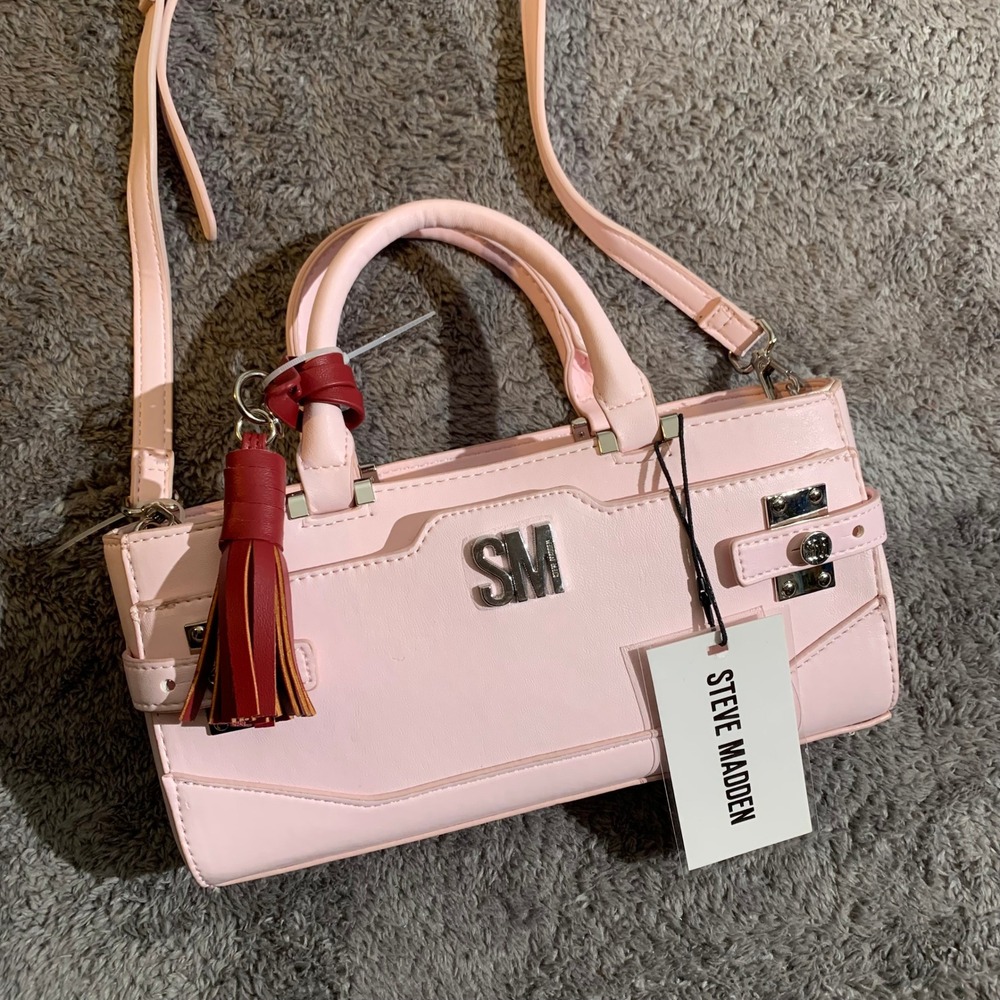 Steve Madden Bmead Crossbody Bag Ballet Pink Satchel Tassel DT627080 NEW
